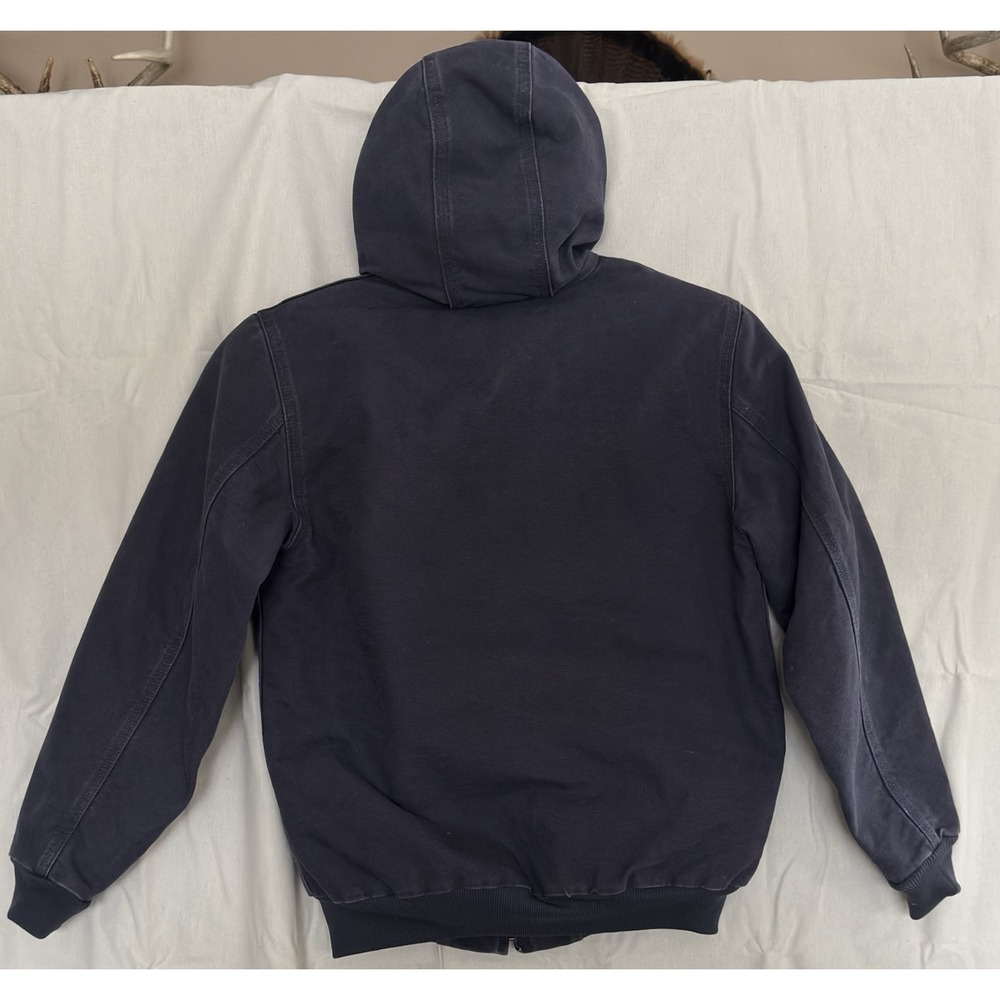 Women's Carhartt Hooded Active Jacket Coat Dark  Blue WJ130 Sz Med RN# 14806 - Picture 8 of 8